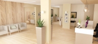 Klinika rehabilitacyjna Praha Medical Center w&nbsp;Arabii Saudyjskiej - strefa damska - wnętrze zaprojektowane przez Forbis Group