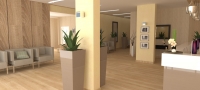Klinika rehabilitacyjna Praha Medical Center w&nbsp;Arabii Saudyjskiej - strefa damska - wnętrze zaprojektowane przez Forbis Group